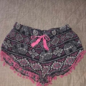 Navy blue publ and white shorts